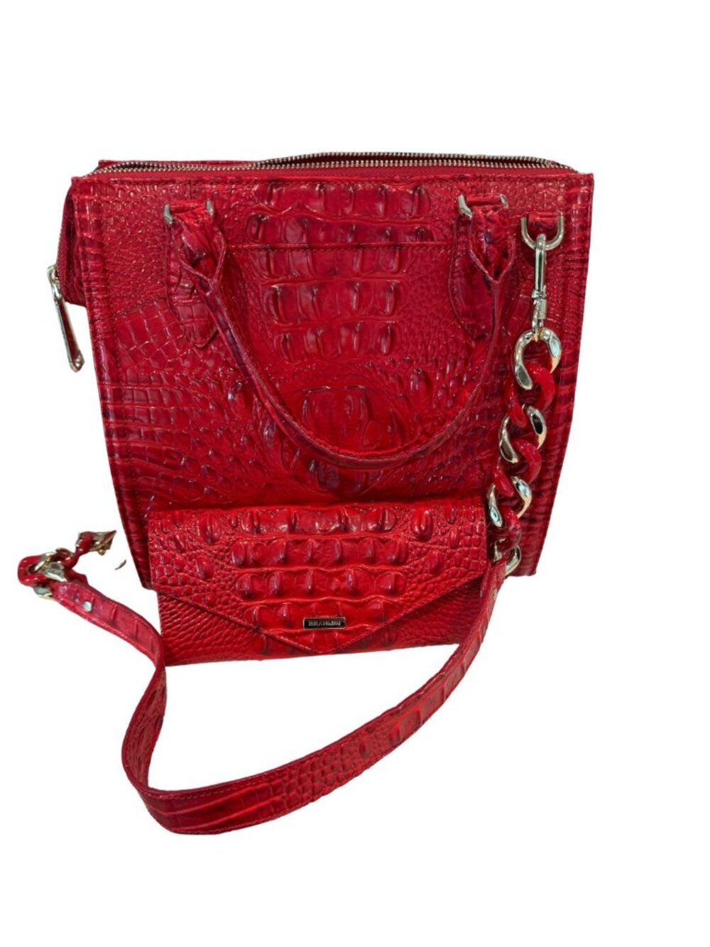 NWT Brahmin Mod Small Caroline Carnation + Veronica Wallet Set